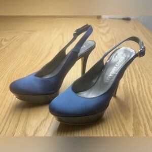 Pedro Miralles Navy Slingback Heels
